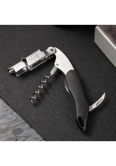 B Kırmızı Şarap Açacağı Emek Tasarrufu Sağlayan Şarap Mantarı Sökücü Paslanmaz Çelik Tirbuşon Mutfak Bar İçin Ahşap Saplı Diğer