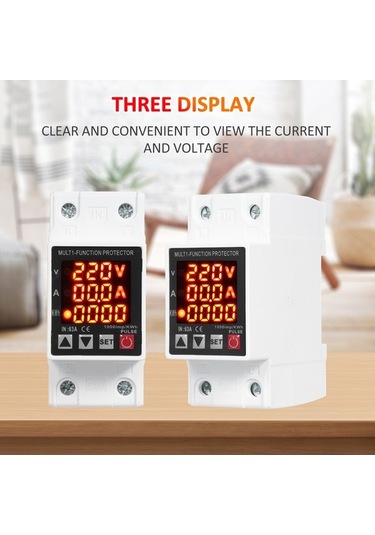 Trendooze Raylı Çok Fonksiyonlu 80-400v Voltaj Koruyucu, Beyaz