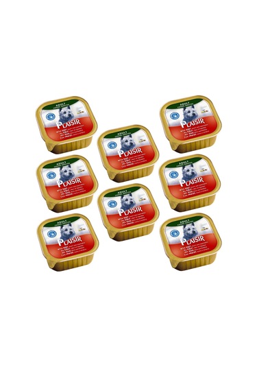 Plaisir Sığır Etli Pate Konserve Yetişkin Köpek Maması 8 x 150 G