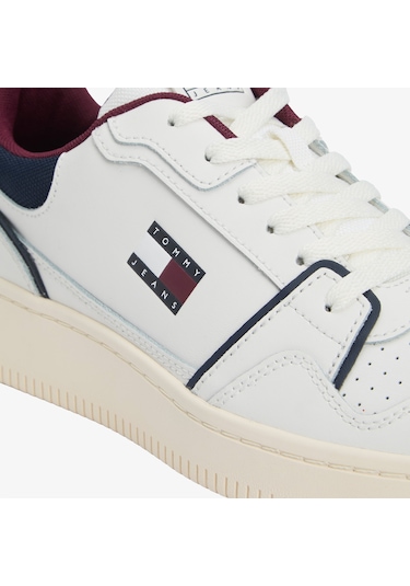 Tommy Hilfiger Fine Cleat Retro Basketball Erkek Beyaz Spor Ayakkabı Em0em01612 Beyaz