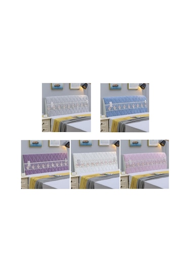 Sones Yatak Başı Her Şey Dahil Çarpışma Önleyici Kapitone Kalın Kumaş Koruyucu Kılıf, Boyut: 60x150cm İtalyan Kadife Mavisi