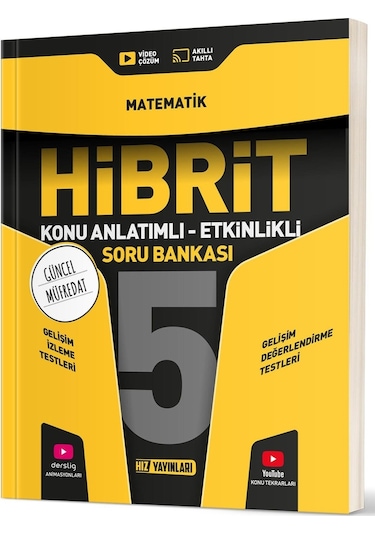 Hız Yayınları 2025 5. Sınıf Matematik Hibrit - Konu Anlatımlı Soru Bankası Yeni Müfredat