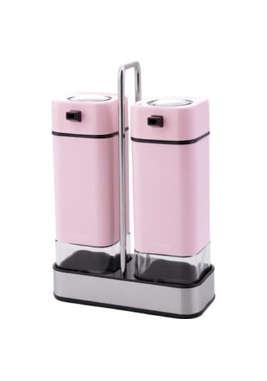 Emsan Plaza Standlı 2Li Yağlık Sirkelik Seti Baby Pink
