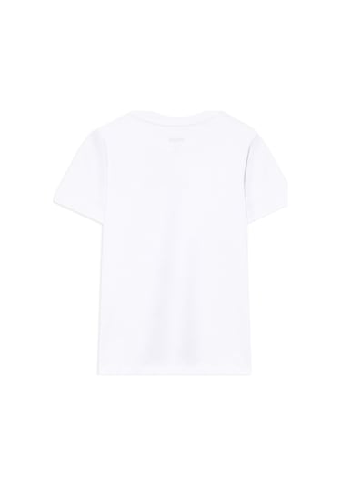 Mavi - Kırmızı Miav Baskılı Çocuk Tişört 66332602 Beyaz