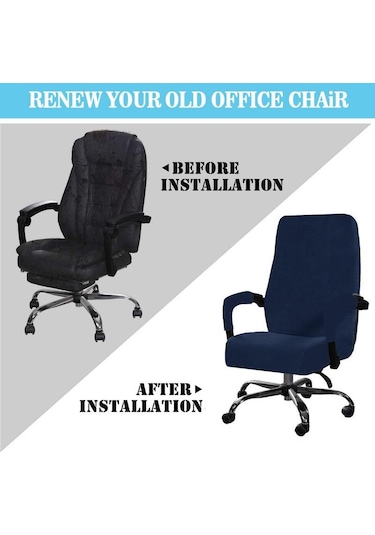 Bej 1 Takım Kadife Elastik Sandalye Kapak Kalınlaşmış Çıkarılabilir Xlwith Armrest