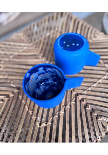 Argile Rouge - Upsala Porselen Americano Bardağı 3d Printed & El Yapımı Lacivert