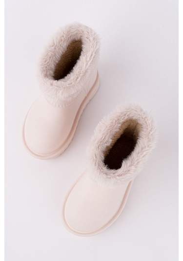 Muggo Frigus Çocuk Kürklü Yağmur Ve Kar Botu Bej