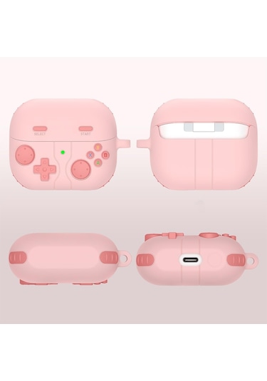 Samsung Galaxy Buds 3 / Galaxy Buds 3 Pro Uyumlu Silikon Kılıf Anahtarlıklı Kılıf Pembe