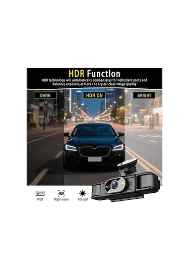 Pazly 360 4 Kanallı Araç Kamerası - 1080p Ön 720p Sol Sağ Arka Gece Görüşlü 4 Lensli