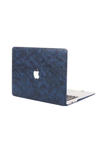 Macbook Air Kılıf 13 İnç Deri Leat01 Eski Usb'li Model 2010-2017 A1369 A1466 İle Uyumlu Lacivert