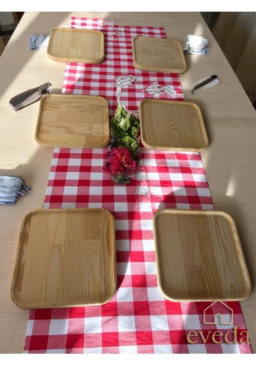 Eveda Çam Kare Tabak 6lı Diğer