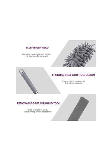 Geeroyoo "pratik Mikrofiber Toz Bezi Seti: 250cm Uzatılabilir Çubuk, 3 Değiştirilebilir Başlık İle Tavan, Mobilya Ve Araç Temizliği"