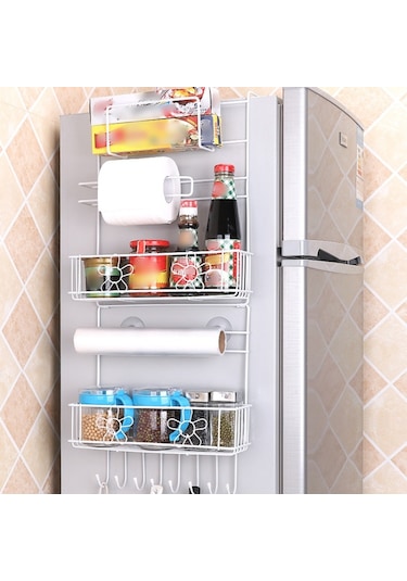 Çok Katmanlı Buzdolabı Depolama Rafı Yan Raf 1 Beyaz