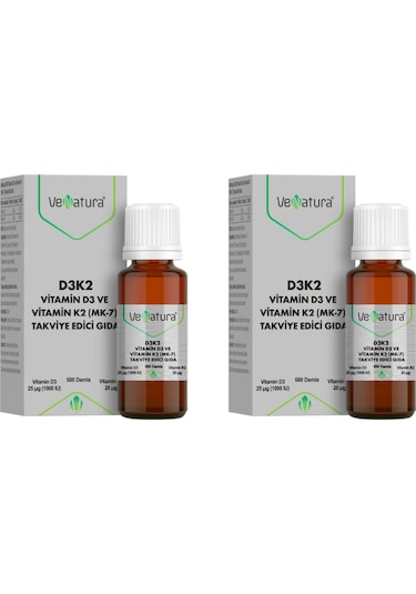Venatura D3K2 K2 Takviye Edici Gıda Vitamin 2 x 20 ML