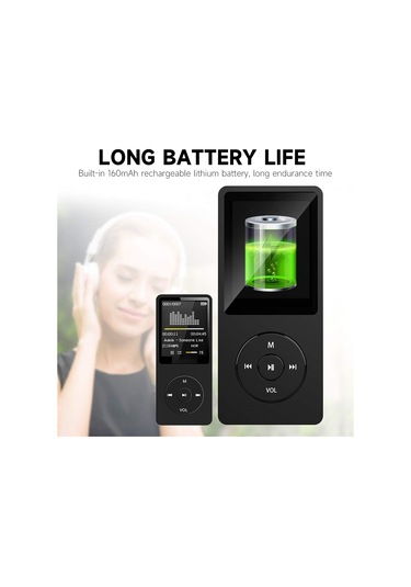 Kangvka 1.8 İnç Tft Ekranlı Taşınabilir Mp3 Çalar - Mikrofonlu Kayıt, Radyo Ve Video Desteği, Hafif Tasarım, Beyaz