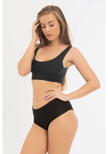 Kadın Yüksek Bel Basic Dikişsiz Lazer Kesim Külot 3'lü Paket Renkli Çok Renkli 2