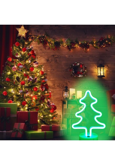 Noel Ağacı Neon Işıkları Led Neon Işıkları Noel Dekorasyonu Usb/pil İle Çalışan Noel Ağacı Aydınlatması Masa Noel Ağacı İçin Noel Süslemeleri