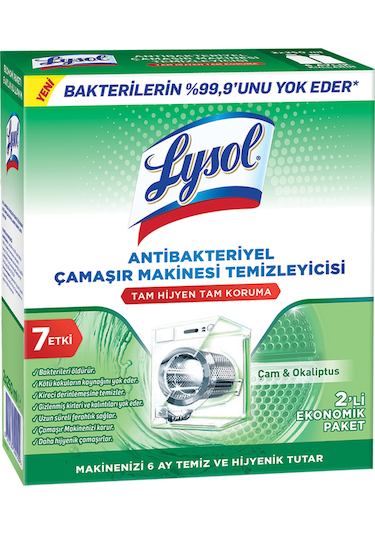 Lysol Antibakteriyel Çamaşır Makinesi Temizleyici Çam & Okaliptus Ferahlığı 2 x 250 ML