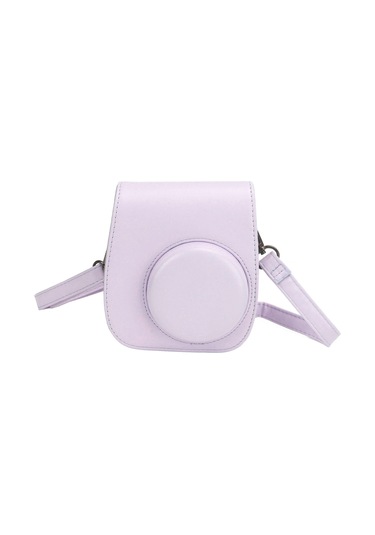 Geeroyoo Fujifilm Instax Mini 12 İçin Mor Pu Kamera Kılıfı + 64 Fotoğraf Albümü + 4 Renk Filtresi + 15 Çeşitli Çerçeve + Sticker Seti - Tam Koruma Ve Kreatif Fotoğraf Deneyimi