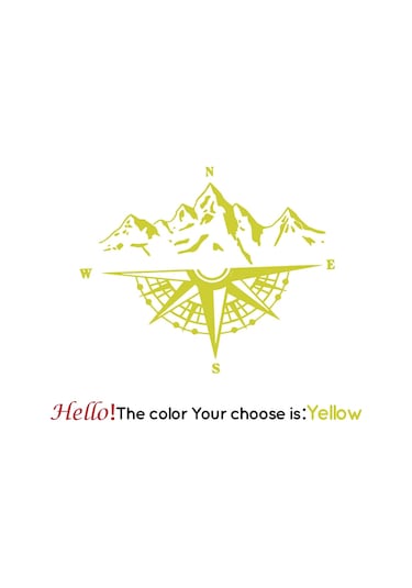 Sarı-m 28 Cm X 34 Cm-yansıtıcı Renk Dağ Pusula Araba Sticker Van Camper Için Vücut Yan Vinil Çıkartması Rv Otomatik Aya