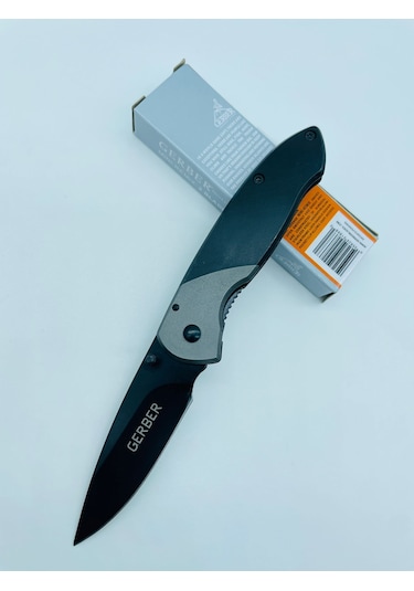Gerber Marka Metal Kasa Küçükboy Mini Kamp Çakı //16cm-x31 Gri - Siyah