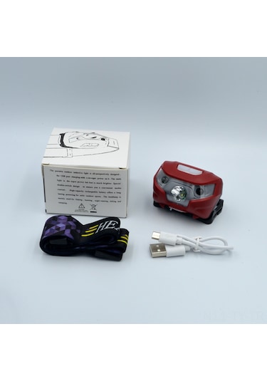 Teltree Gece Balıkçılığı İçin Entegre Sensörlü 5w Led Şarjlı Baş Feneri - 1200mah Pil İle 10 Saat Sürekliliği, Ultra Parlak Işık