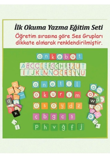 "okuma Yazma Öğreniyorum Seti" Ahşap Oyuncak Türkçe İngilizce Harfler İlk Okuma Seti Harf Puzzle