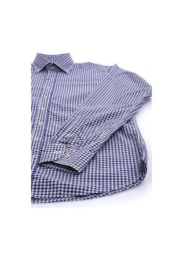 Giant Kareli Uzun Kol Erkek Gömleği - Modern Fit Lacivert