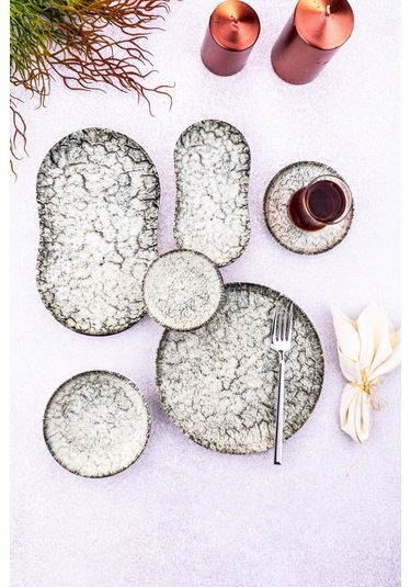 Bambum Lara - 26 Parça Porselen Kahvaltı Takımı Clay Diğer