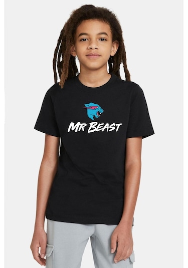 Mr Beast Siyah Çocuk Tshirt 001