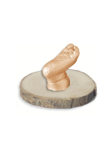 Küçük İzler Ahşap stand'lı 3 boyutlu bebek ayak izi heykeli seti