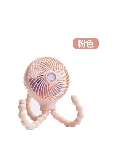 Shineyee Ahtapot Deforme Çizgi Film Katlanır Usb Şarj Mini El Tipi Bebek Torna Tezgahı Küçük Fan Cep Telefonu Tutucu İle Pembe