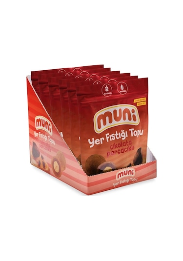 Muni Çikolata Parçacıklı Yer Fıstığı Topu 6 x 80 G