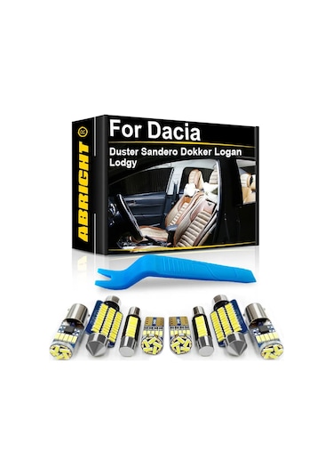 Dacia Duster Sandero Lodgy Dokker Logan Jogger Için Araba Led Iç Işık Ice Blue 8000k Dokker 12-21 10pcs 1 Piece Set