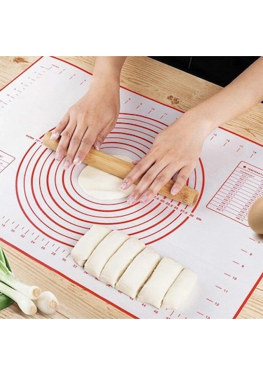 Siyah Büyük Boy Silikon Pişirme Mat Pasta Haddeleme Yoğurma Pedi Mutfak Krep Pizza Hamur Yapışmaz Tava Hamur İşi Matı 8 Boyutu 40x30cm
