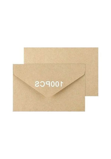 Trendooze 100 Adet Şeffaf Pencereli Haki Davetiye Zarfı Düğün İçin Takvimli Mini Kapaklı