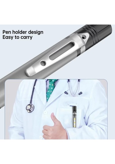 Sones E-smarter B35 Kalem El Feneri Şarj Edilebilir Taşınabilir Kalem Fener Gri