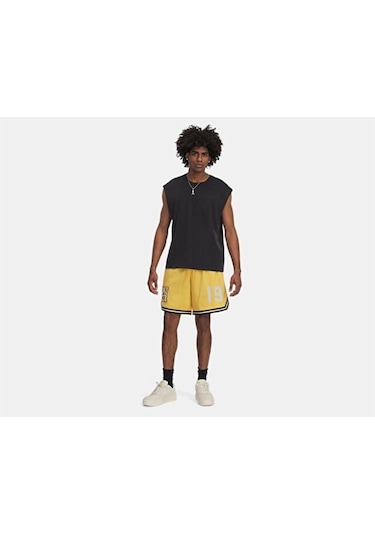 Under Armour Courtside Hoops Short Erkek Basketbol Şortu 1390120-773 Sarı Sarı