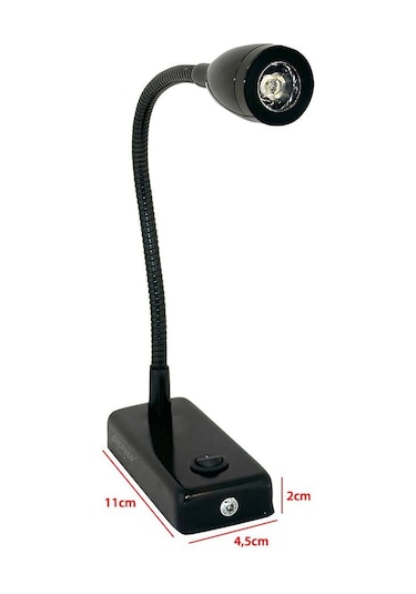 Shuıvan Led Okuma Lambası Günışığı 12v 3w Uzun - Siyah-1182