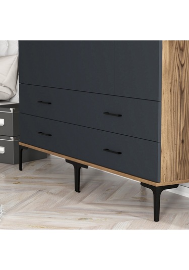 Variant Kumsal 4 Kapılı Tt Gardrop - Ceviz / Antrasit