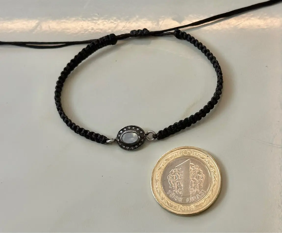 Ay Taşı Elmas Örgü Bileklik 326