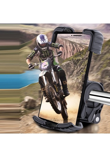 Yys-443-1 Bisiklet İtme Tipi Cep Telefonu Navigasyon Braketi Siyah Siyah