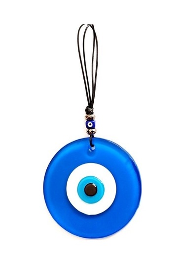 Deri İpli Nazar Boncuklu Tasarım Harikası Mavi Duvar Süsü 02-10mm 5yards