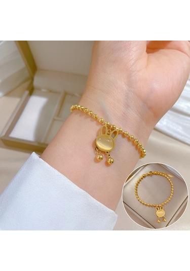 Jzcat Titanyum Çelik Hip Hop Bilezik Altın Moda Temperament Basit Bilezik-gsl24 Altın