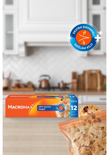 Çift Kilitli Poşet 12 Adet 18x20 Cm , Sızdırmaz Hava Geçirmez Bu