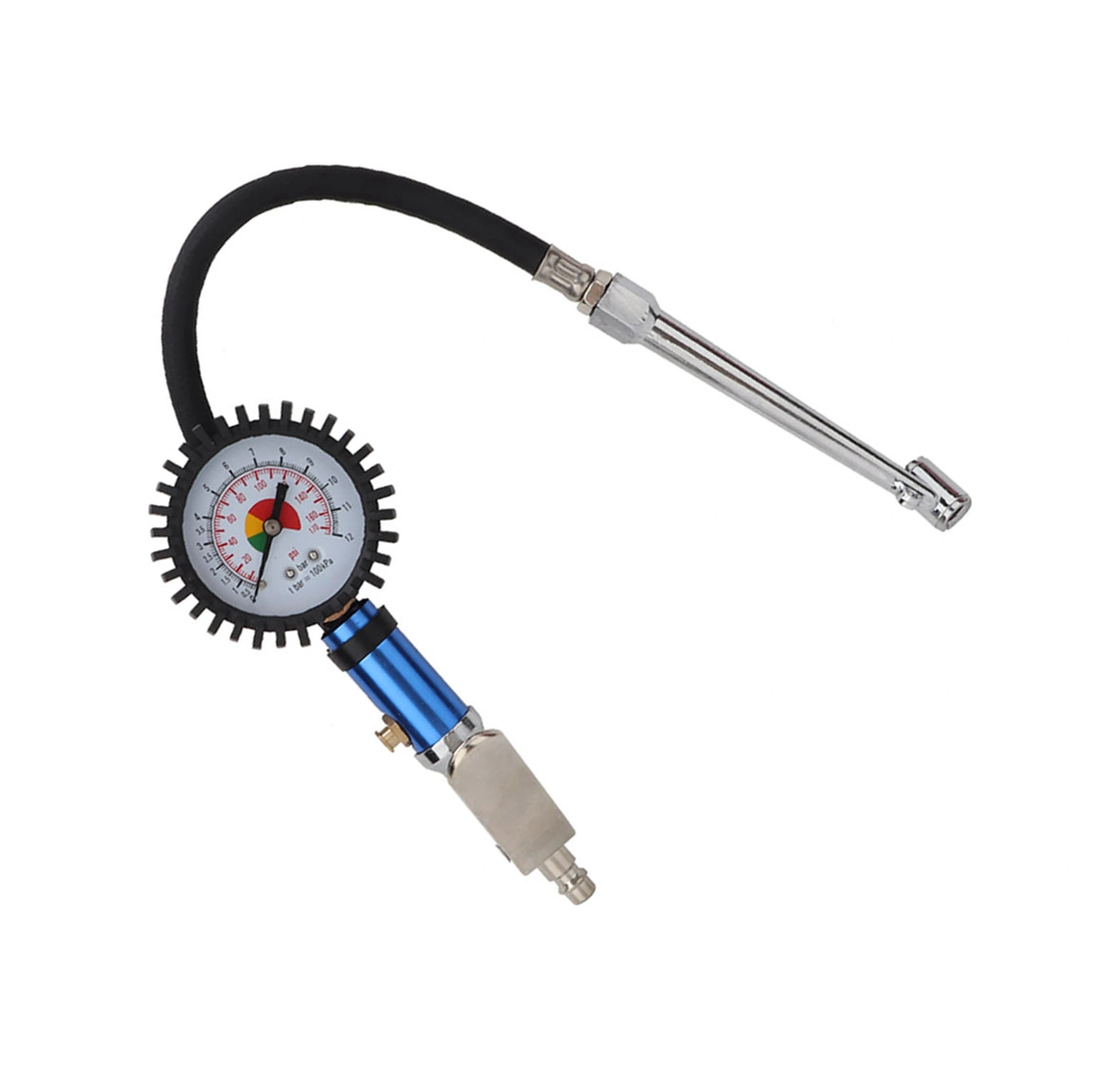 Tenfowee 12 Bar Alüminyum Lastik Basınç Test Cihazı, 55mm Çaplı Çift Okuma Gösterge, Otomatik Kapanan Bakır Uçlu, Basit Kullanım