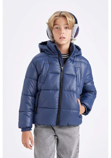DeFacto Erkek Çocuk Su İtici Kapüşonlu Fermuarlı Cepli Mont C5565A824WNNV147