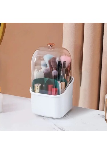 Novahub Döndürülebilir Mutfak Kozmetik Kutusu Beyaz Kare Beyaz