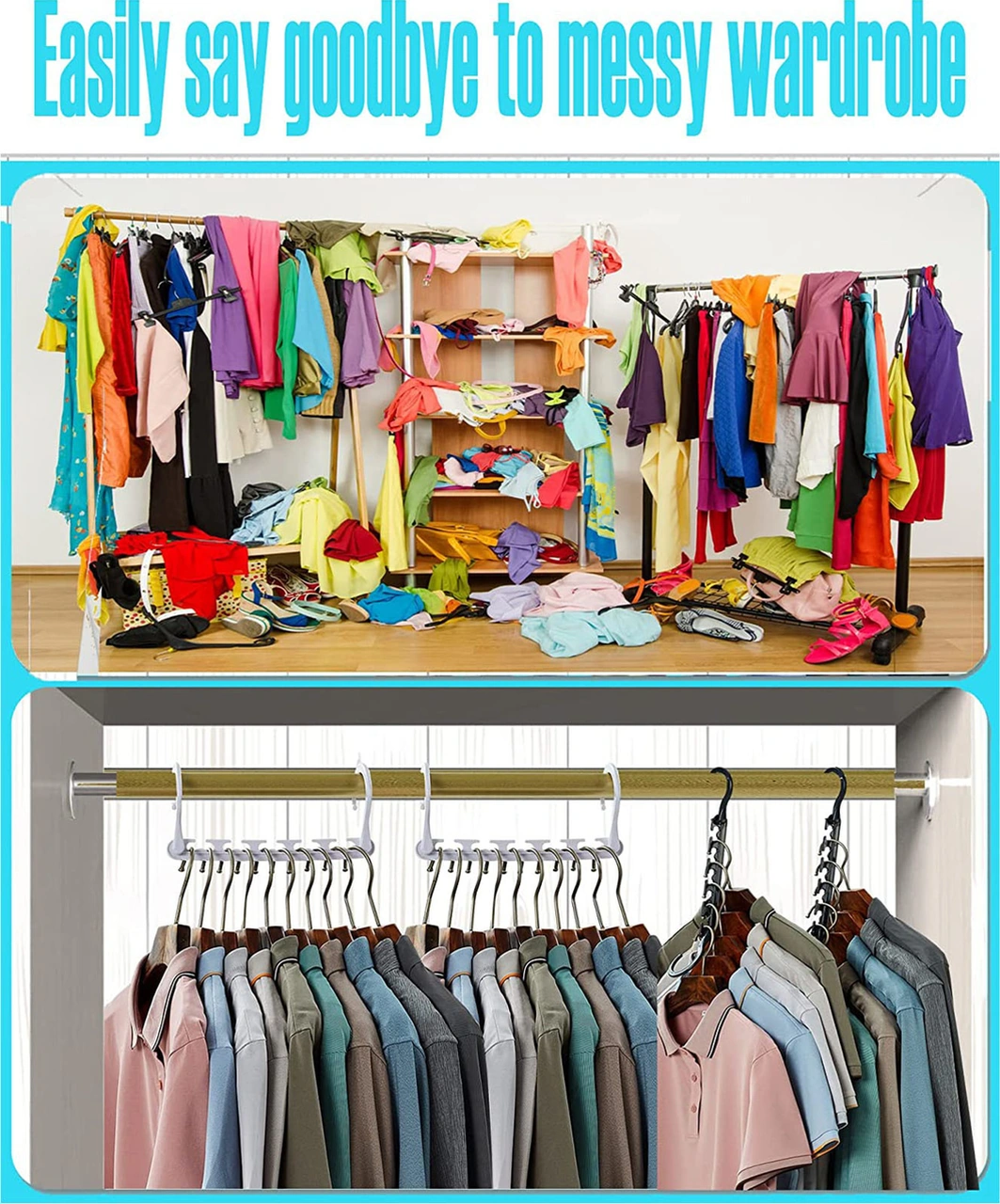 Dofolink Siyah Abs Rehberli Çok Amaçlı Çadır Gardıropu: 5 Li Paket, 360 Döner, 5 Delikli, Uzunluk 41cm, Anti-kayma, Ahşap Ve Giysi Askısı Beyaz