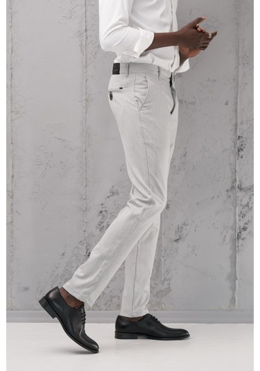 Slimfit Pamuklu Likralı Esnek Mevsimlik Kumaş Pantolon gri